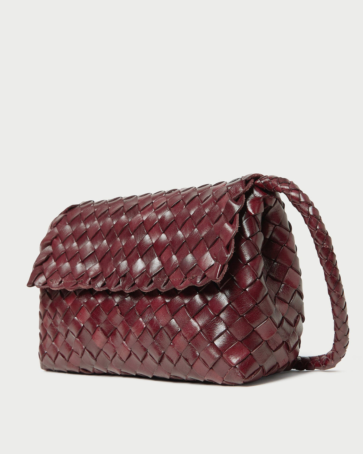 Vinnie Maroon Woven Leather Crossbody - Loeffler Randall Signature
