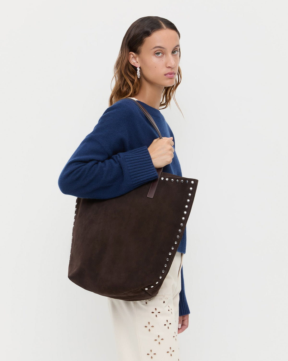 Walker Brown/Silver Suede Tote - Loeffler Randall Essential