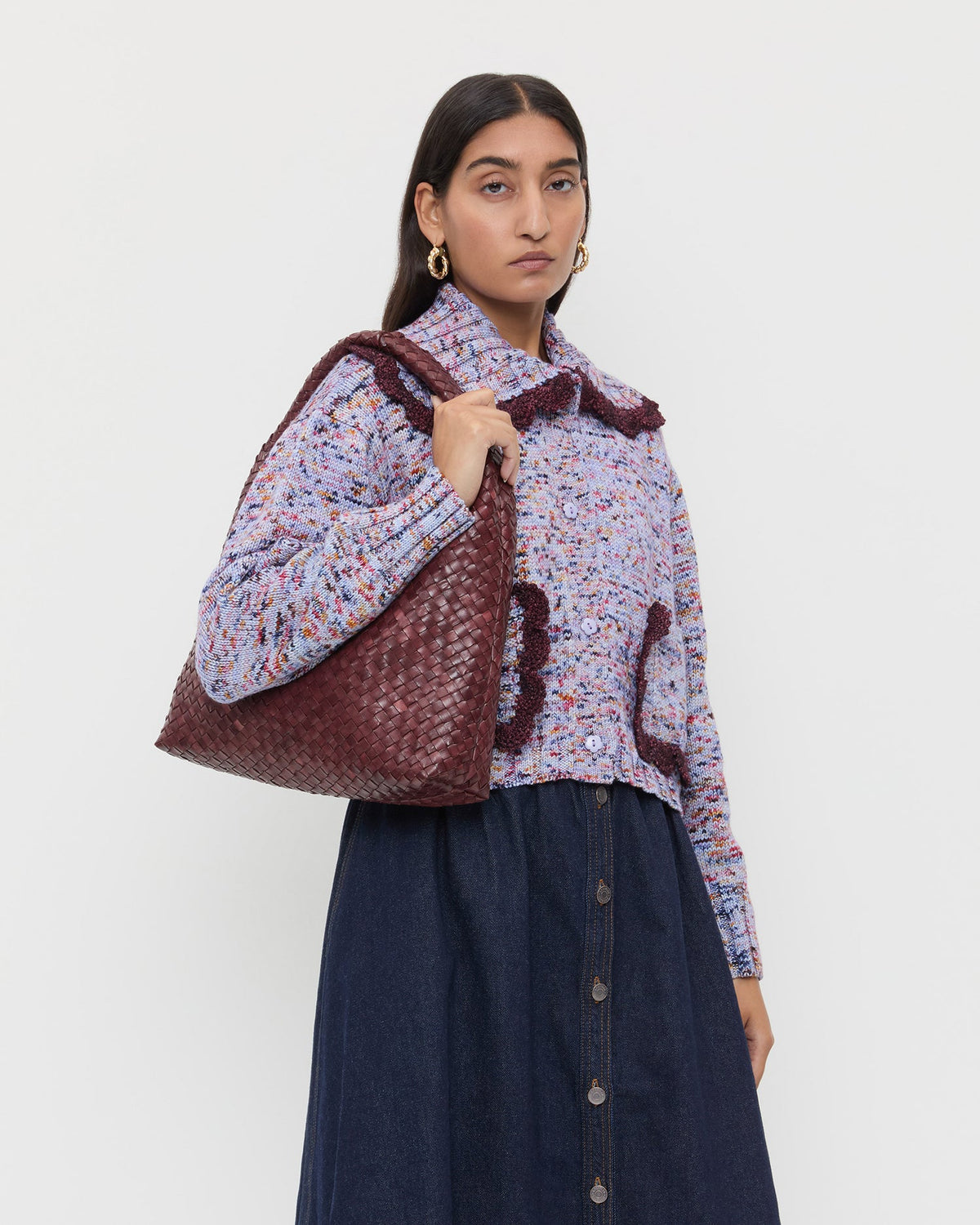 Willow Maroon Woven Hobo Bag - Loeffler Randall Discount