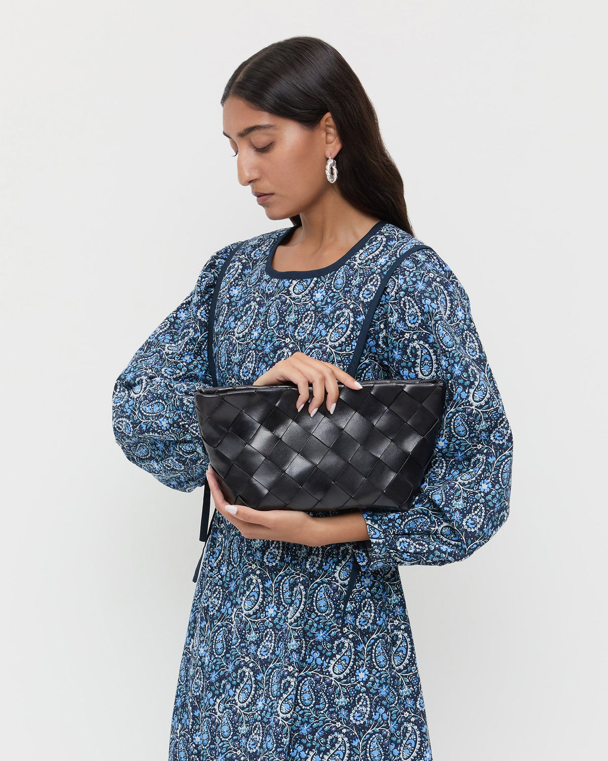 Melina Black Woven Leather Clutch - Loeffler Randall Hot Sale