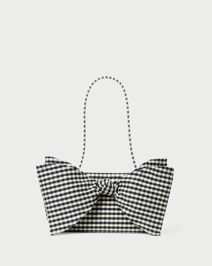 Valerie Black/White Gingham Bow Bag - Loeffler Randall Classic