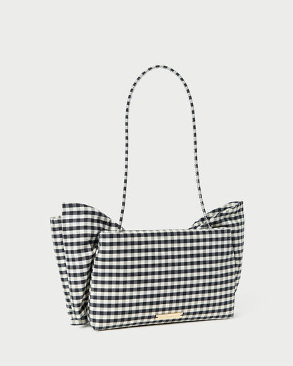 Valerie Black/White Gingham Bow Bag - Loeffler Randall Classic