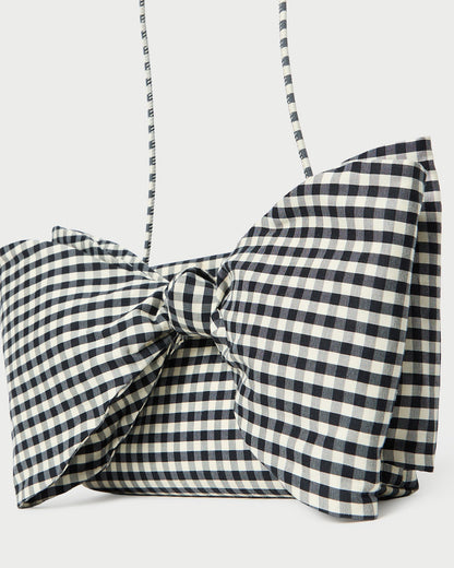 Valerie Black/White Gingham Bow Bag - Loeffler Randall Classic