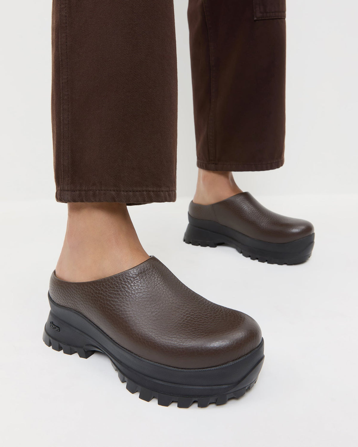 Gemma Brown Leather Lug Mule - Loeffler Randall Essential