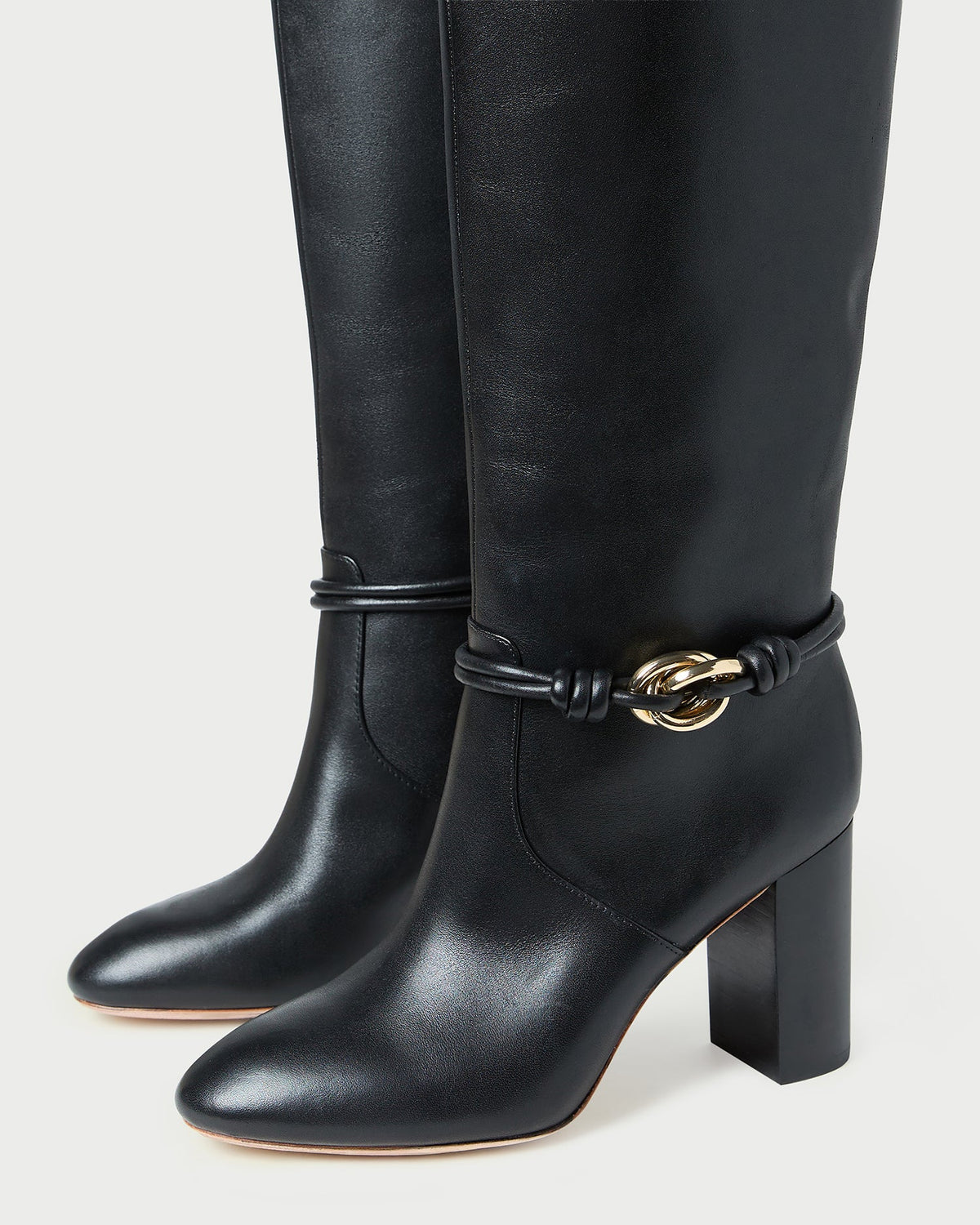 Goldy Black/Gold Leather Tall Boot - Loeffler Randall Everyday