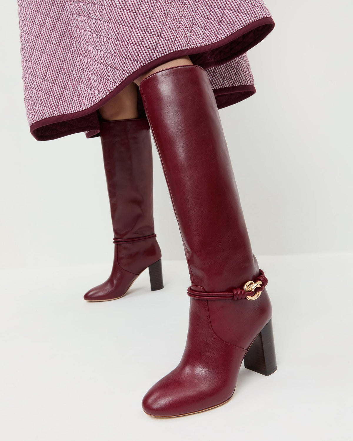 Goldy Wine/Gold Leather Tall Boot - Loeffler Randall Popular