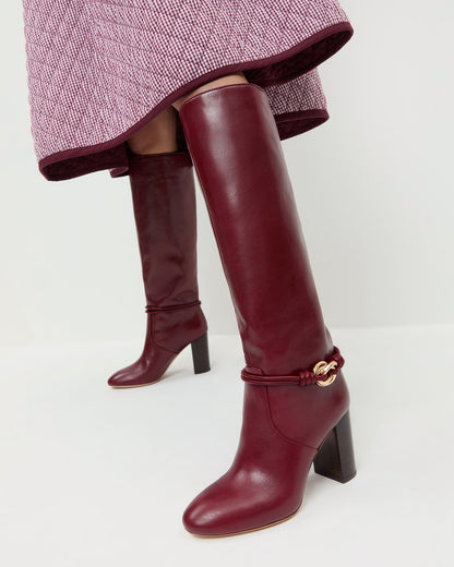Goldy Wine/Gold Leather Tall Boot - Loeffler Randall Popular