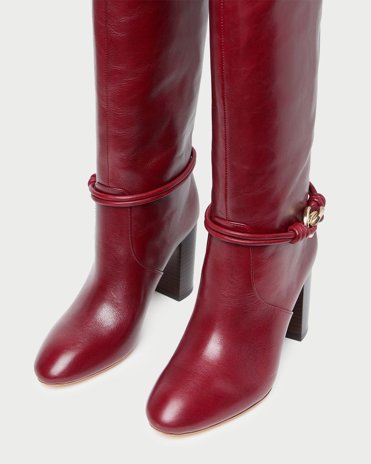 Goldy Wine/Gold Leather Tall Boot - Loeffler Randall Popular