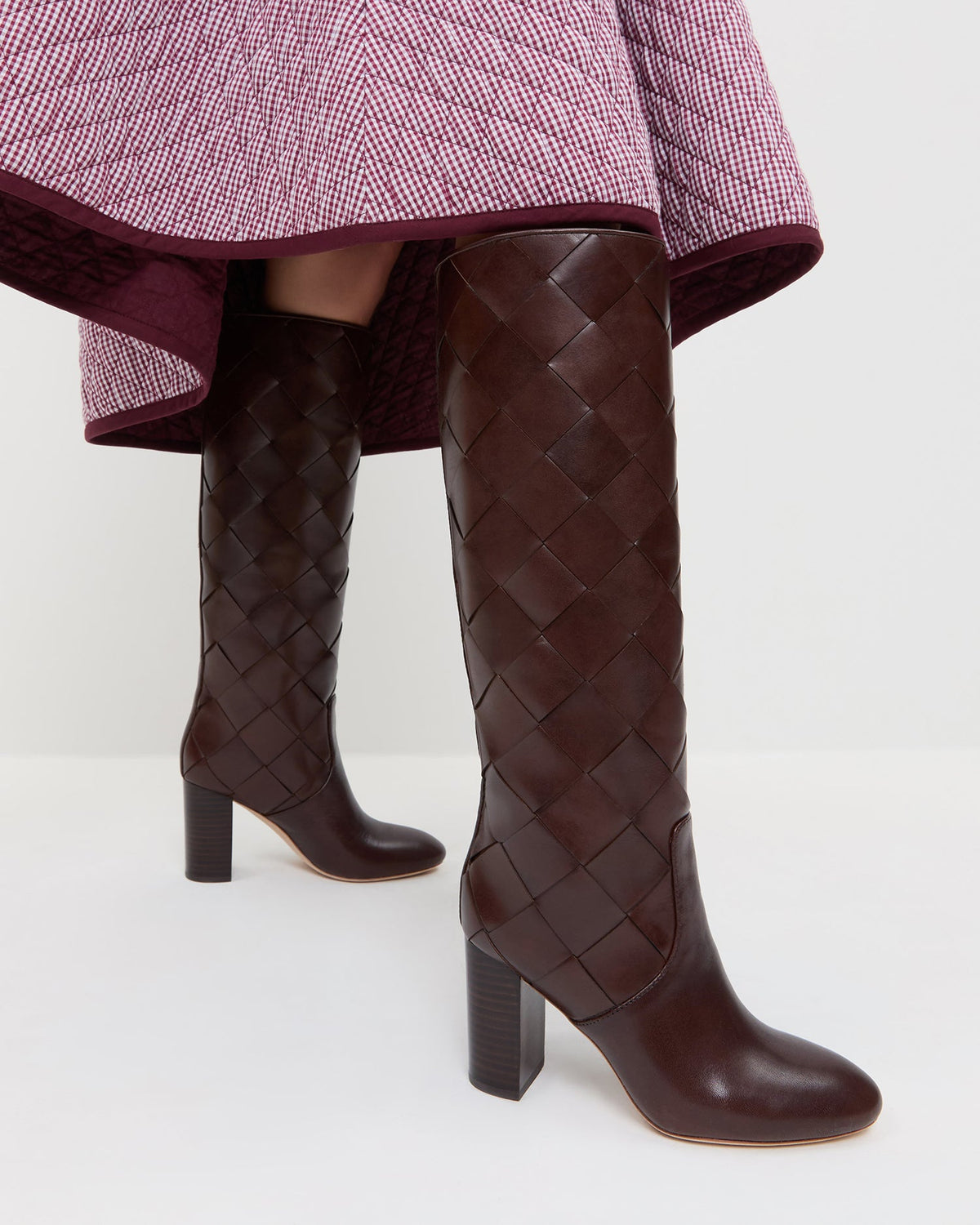 Goldy Espresso Woven Leather Tall Boot - Loeffler Randall Trending