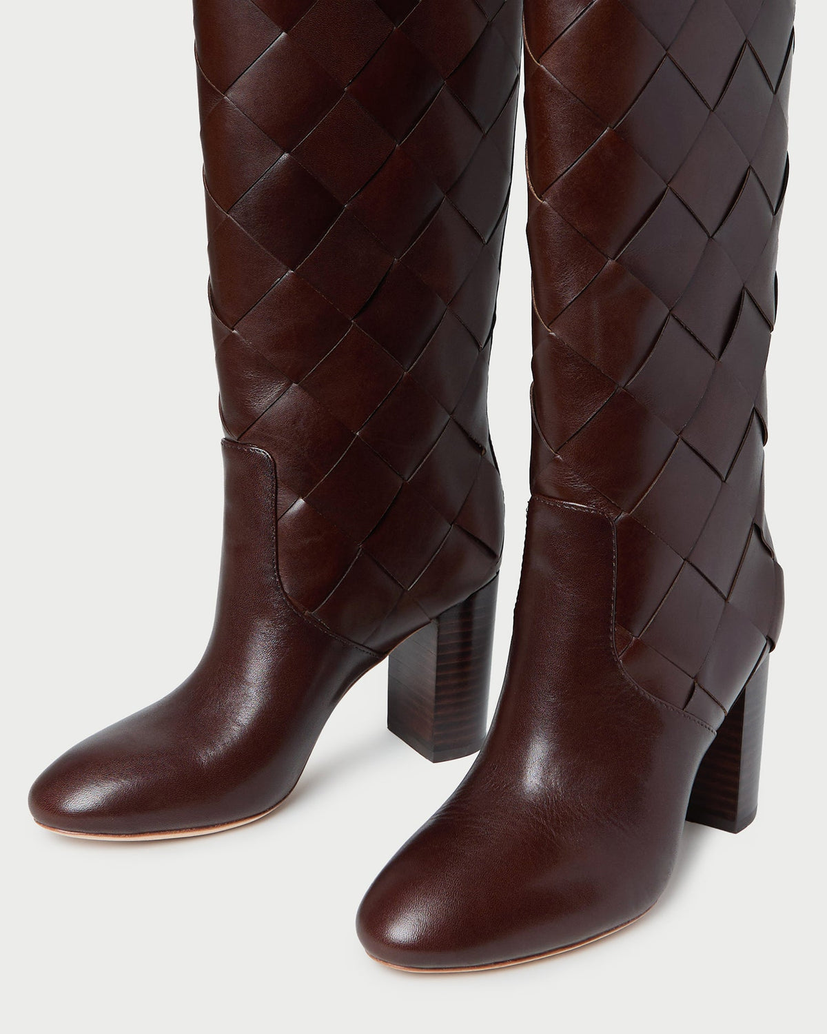 Goldy Espresso Woven Leather Tall Boot - Loeffler Randall Trending