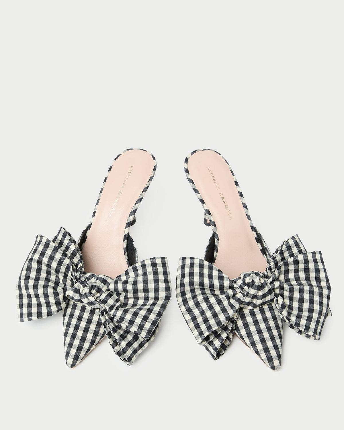 Margot Black/White Gingham Bow Mule - Loeffler Randall Sale