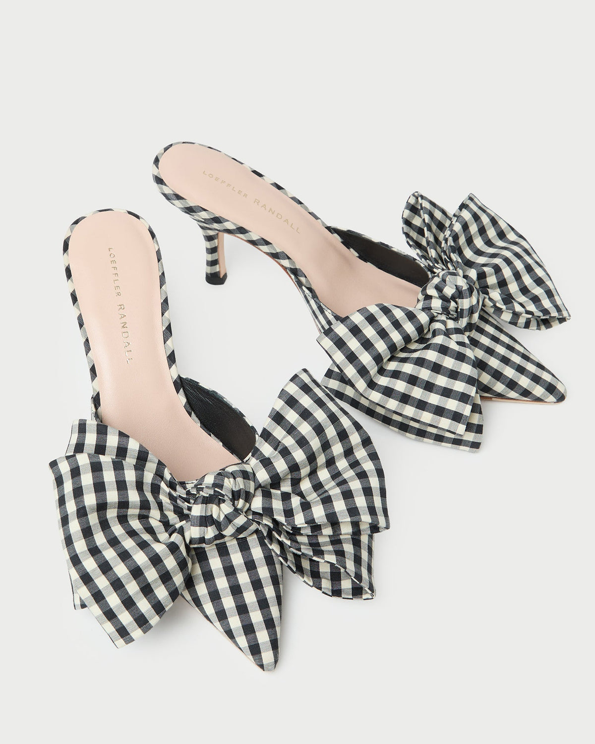 Margot Black/White Gingham Bow Mule - Loeffler Randall Sale