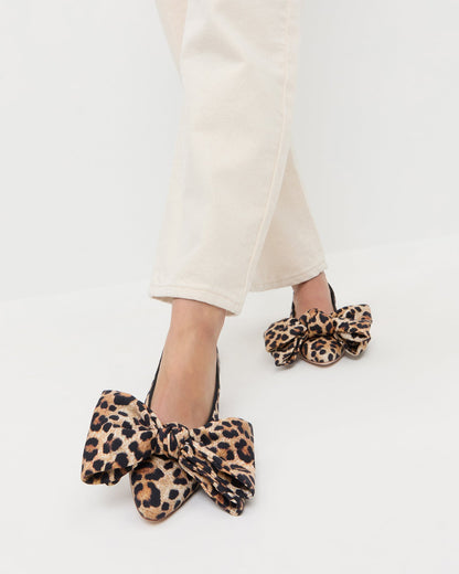 Noa Leopard Jersey Bow Flat - Loeffler Randall Smart Buy