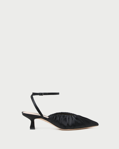 Rio Black Satin Kitten Heel - Loeffler Randall New