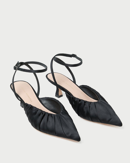 Rio Black Satin Kitten Heel - Loeffler Randall New