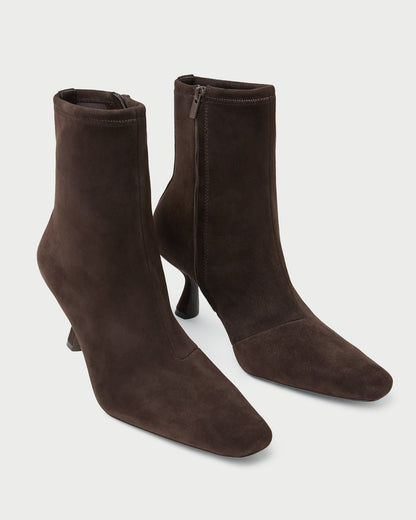 Thandy Brown Suede Curved Heel Bootie - Loeffler Randall Hot Sale