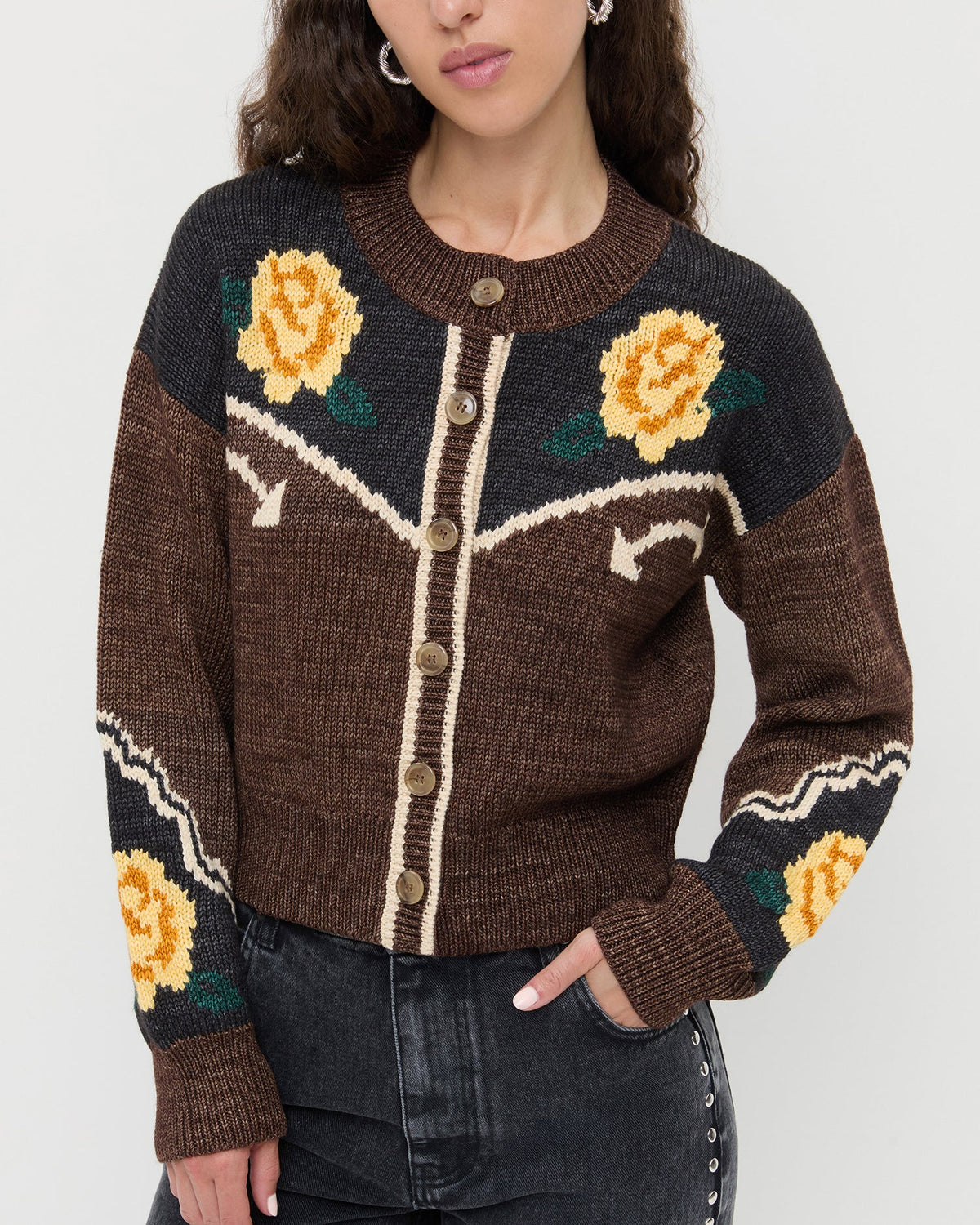 Linda Intarsia Cardigan - Loeffler Randall Everyday