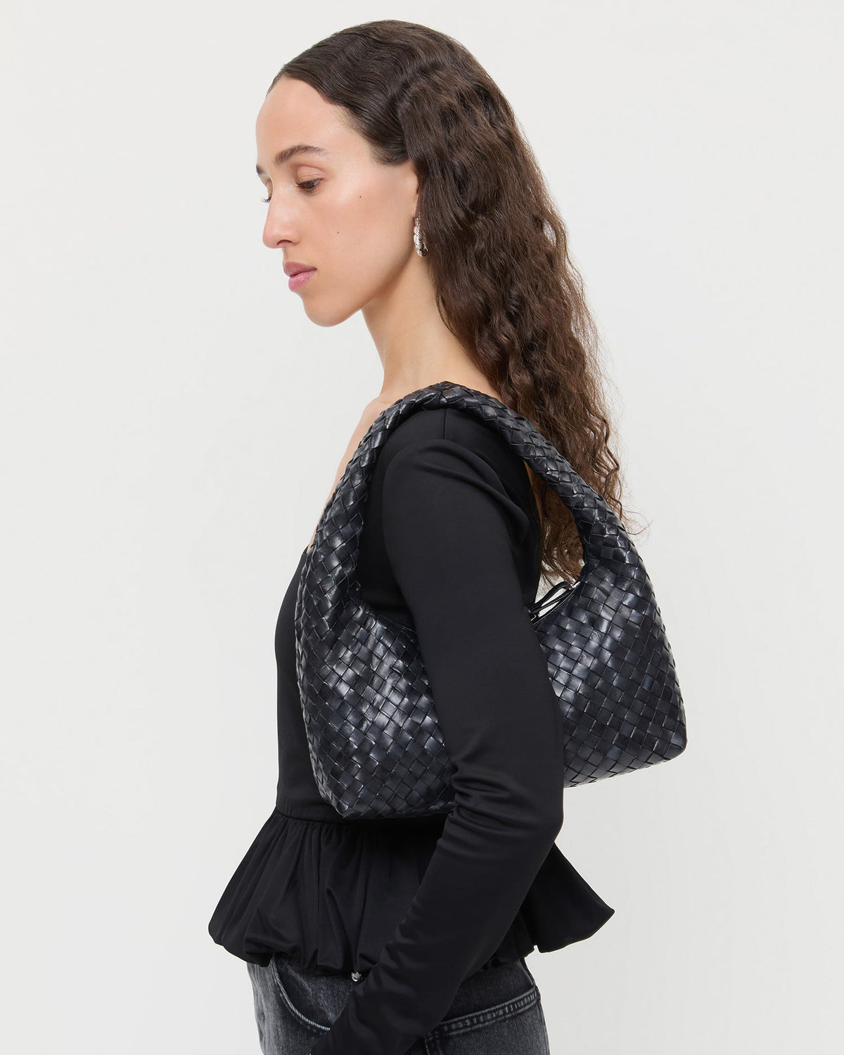 Mercer Black Woven Shoulder Bag - Loeffler Randall Exclusive