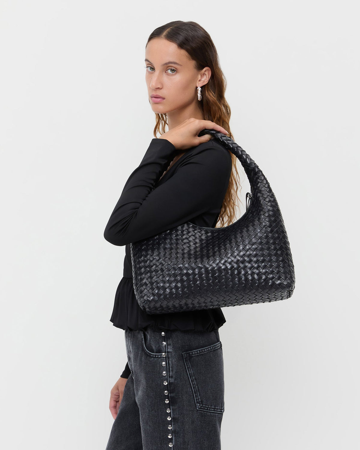 Willow Black Woven Hobo Bag - Loeffler Randall Quality