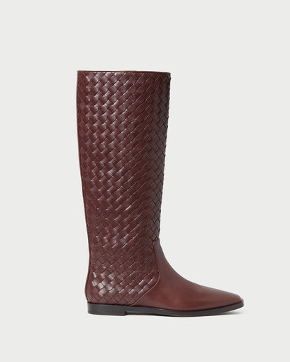 Tilly Espresso Woven Leather Boot - Loeffler Randall Value