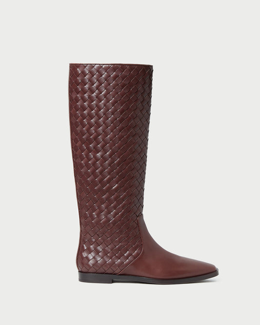Tilly Espresso Woven Leather Boot - Loeffler Randall Value