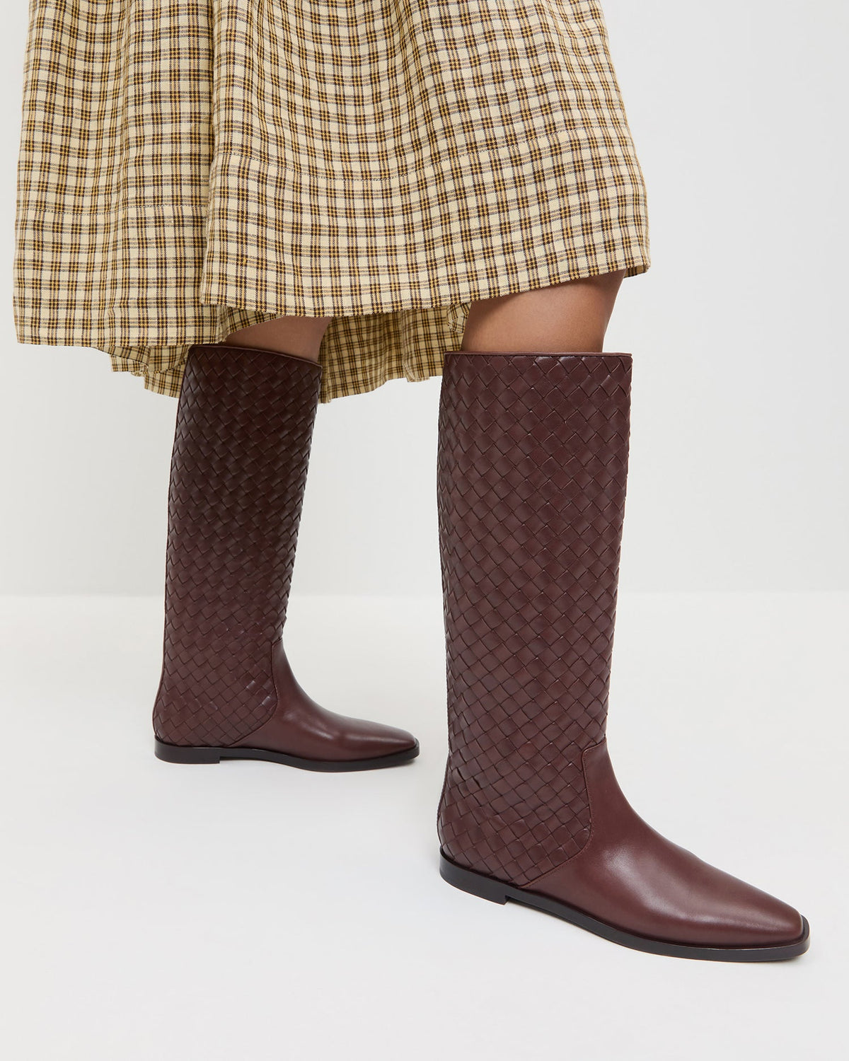 Tilly Espresso Woven Leather Boot - Loeffler Randall Value