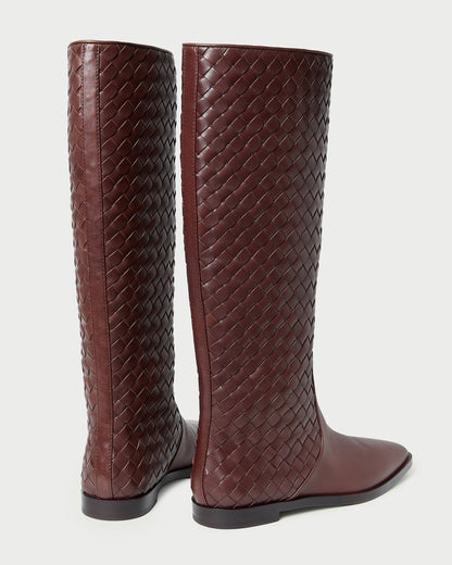 Tilly Espresso Woven Leather Boot - Loeffler Randall Value