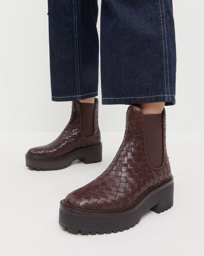 Reggie Espresso Woven Chelsea Boot - Loeffler Randall Customer Favorite