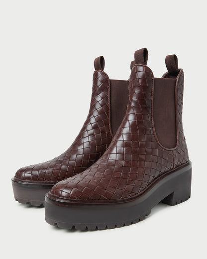 Reggie Espresso Woven Chelsea Boot - Loeffler Randall Customer Favorite