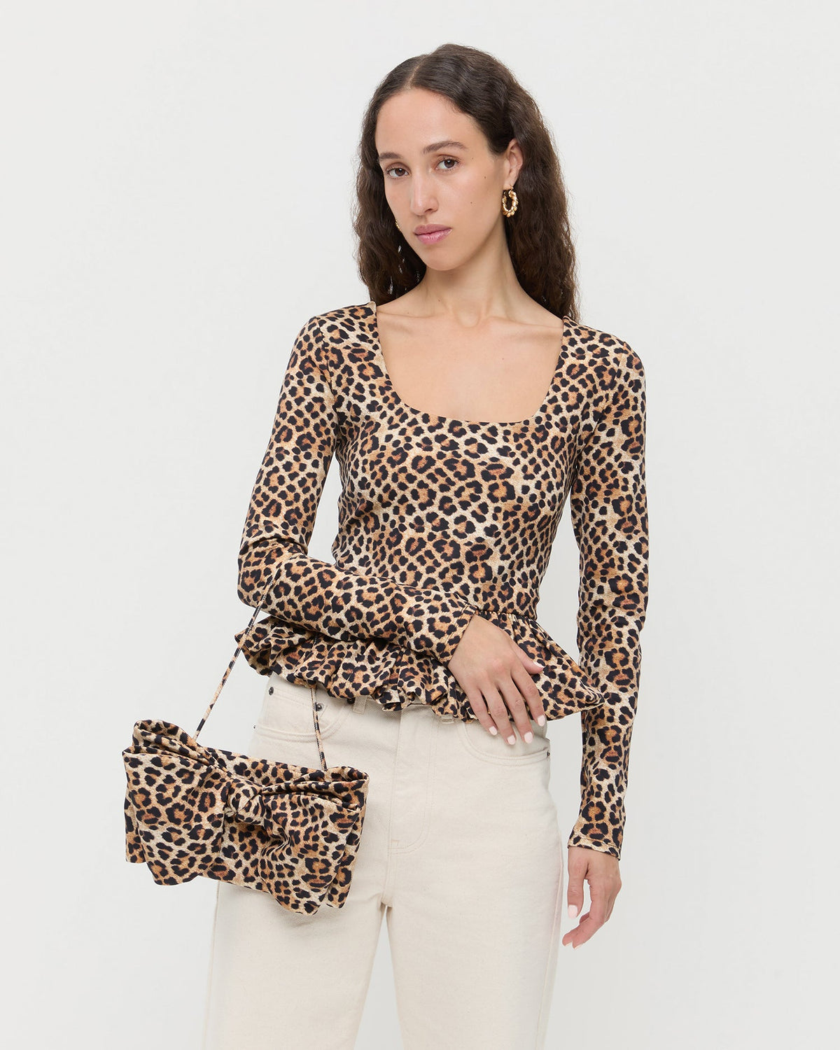Valerie Leopard Jersey Bow Bag - Loeffler Randall Classic