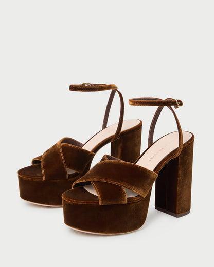 Loretta Brown Velvet Platform Sandal - Loeffler Randall Premium