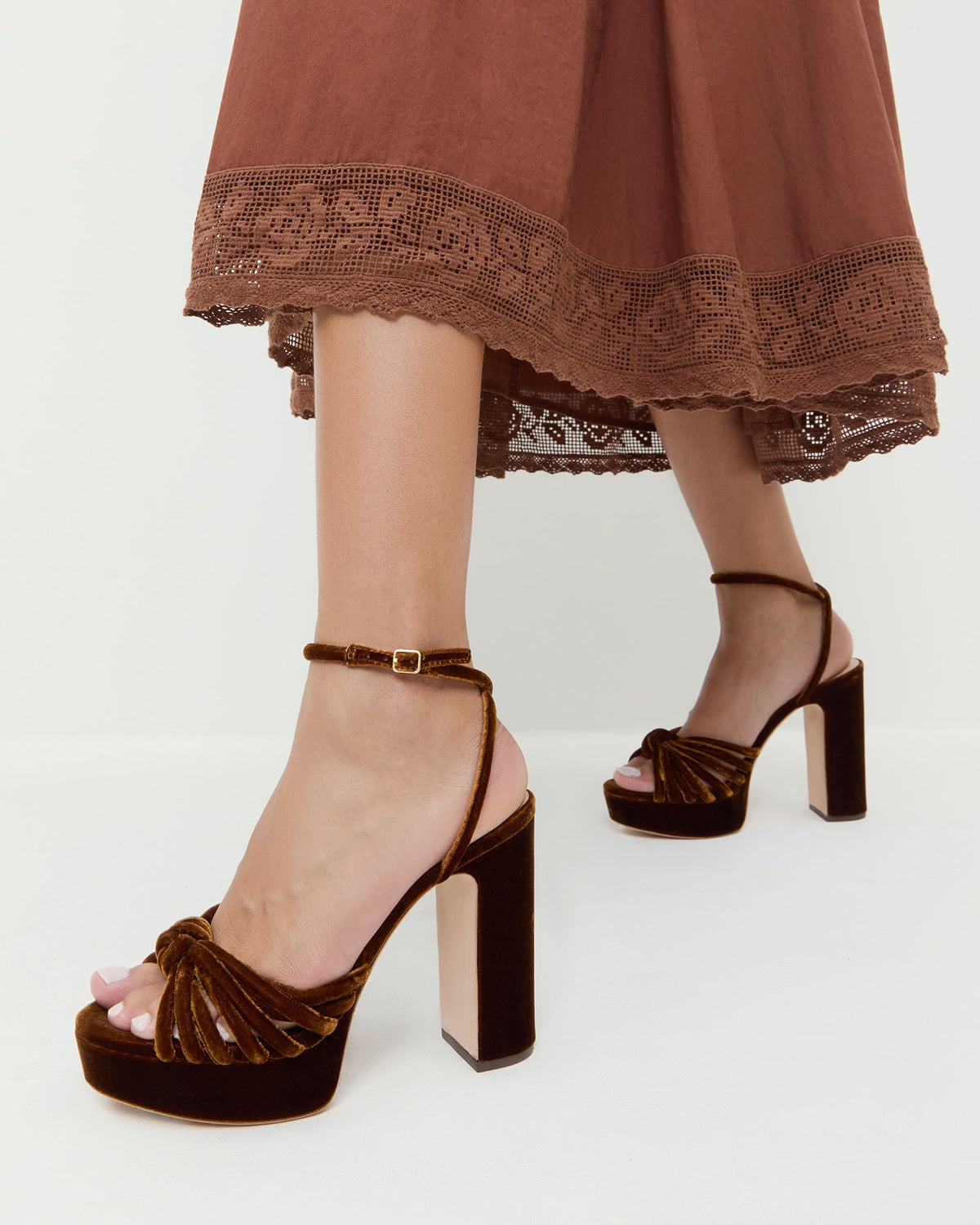 Rivka Brown Velvet Platform Sandal - Loeffler Randall Sale
