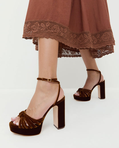 Rivka Brown Velvet Platform Sandal - Loeffler Randall Sale