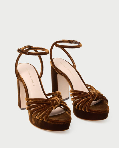 Rivka Brown Velvet Platform Sandal - Loeffler Randall Sale
