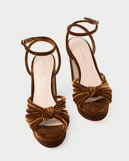 Rivka Brown Velvet Platform Sandal - Loeffler Randall Sale