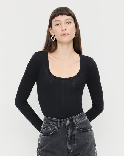 Kaya Pointelle Long-Sleeve Bodysuit - Loeffler Randall Latest