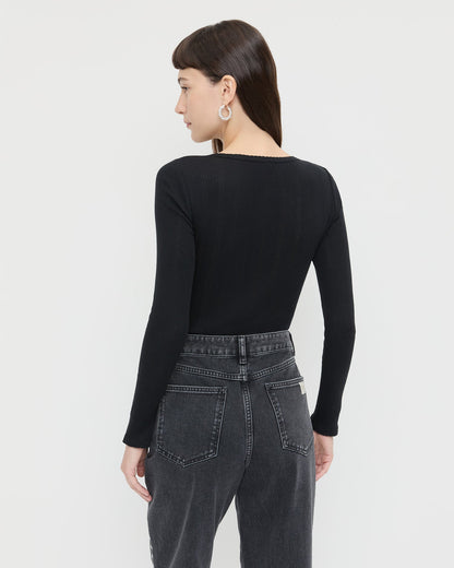 Kaya Pointelle Long-Sleeve Bodysuit - Loeffler Randall Latest